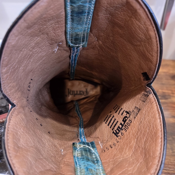 Ferrini Cowhide Exotic Leather Black Boots - Picture 8 of 11